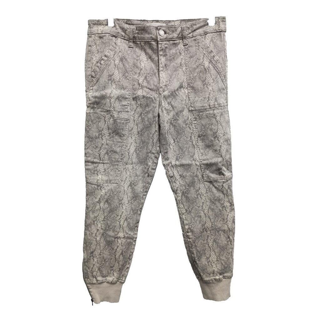 Level 99 Anthropologie Womens Ankle Jeans Sz 30 Snakeskin Zip Ankle Jogger Cargo